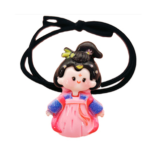 亮面唐朝公主美人头绳闺蜜学生发圈古代宫廷风头饰卡通古装配饰女