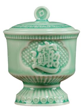 戴玉堂陶瓷摆件如意圣水杯供水杯供佛杯观音敬神财神爷供奉佛具套