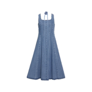 商场同款 宝姿PORTSPURE女装2025秋冬新品莱赛尔水钻收腰连衣裙