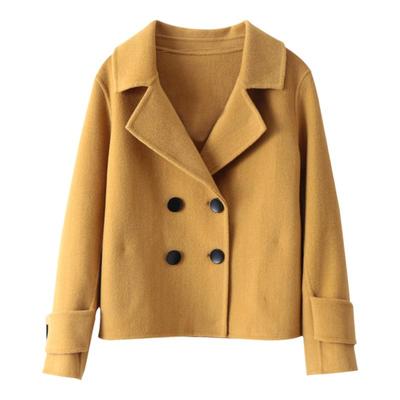 2025新羊绒大衣女短款宽松小个子西装风双面羊毛呢子高端休闲外套