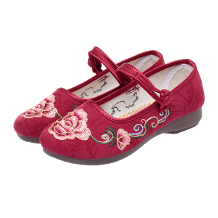 老北京布鞋女民族风平底绣花鞋复古风汉服鞋软底平底透气时尚单鞋