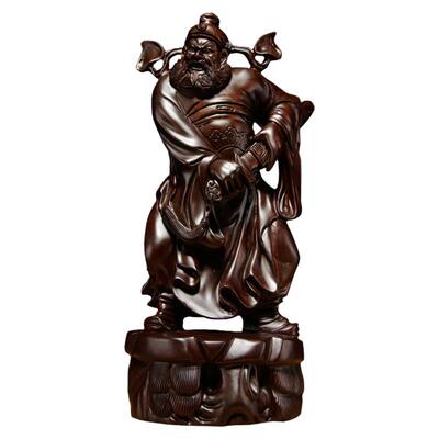 木雕神像实木质玄关祝福摆件钟馗