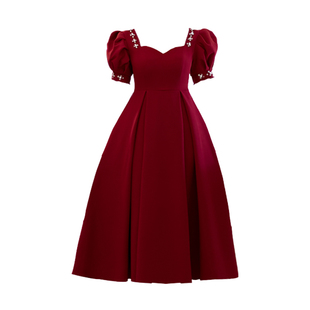 大码敬酒服新娘结婚订婚连衣裙回门宴会小个子红色晚礼服显瘦高端