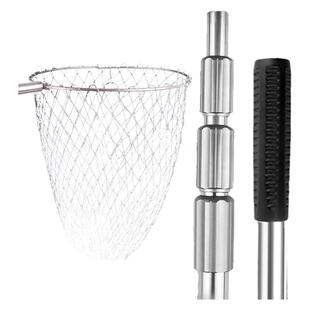 不锈钢抄网竿钓鱼伸缩杆捞鱼抄网兜可折叠网头鱼叉杆渔具套装渔网