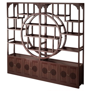 博古架中式茶柜置物架茶室茶叶放置架多宝阁摆件架2025新款包安装