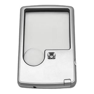 正品随身携带便携式多功能20倍卡片式放大镜高清老人阅读高倍带led灯看书100家用1000带灯手持字体放大器方形