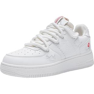 Kappa卡帕女鞋板鞋女生2026春季新款休闲鞋子轻便厚底百搭小白鞋