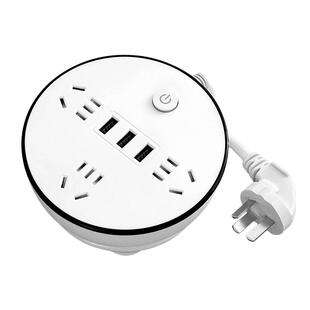 可伸缩收纳插座带USB插板带线面板多孔插排功能家用插板学生宿舍