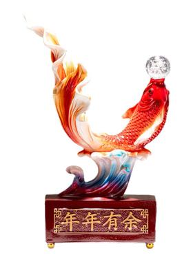 年年有余办公室锦鲤鱼桌面开业招财摆件客厅酒柜装饰乔迁新居礼物