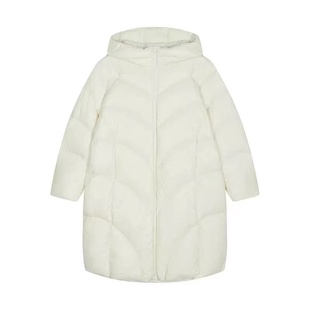长款羽绒服女款2025新款冬季高级感保暖加厚连帽泡芙白鸭绒外套