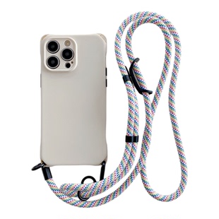 四角可挂原创适用苹果16promax手机壳挂绳斜挎17pm户外x旅游登山绳13pro结实13mini耐用高级感小众12防摔防丢