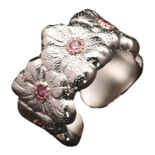 GD权志龙同款栀子花雏菊925银戒指镶钻开口情侣设计布契男女同款