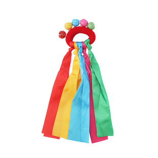 儿童彩带铃铛幼儿园早操手腕铃松紧圈环绳舞蹈表演运动会入场道具