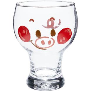 卡罗特原创啤酒杯可爱玻璃杯女生家用喝水牛奶可乐果汁饮料杯子