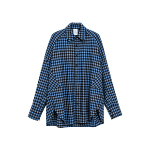 TurnSignal条纹格子衬衫外套女2025新款休闲宽松百搭长袖衬衣上衣