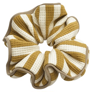 韩系条纹版大肠发圈学姐院风发绳气质通勤学生女2025新款百搭发饰