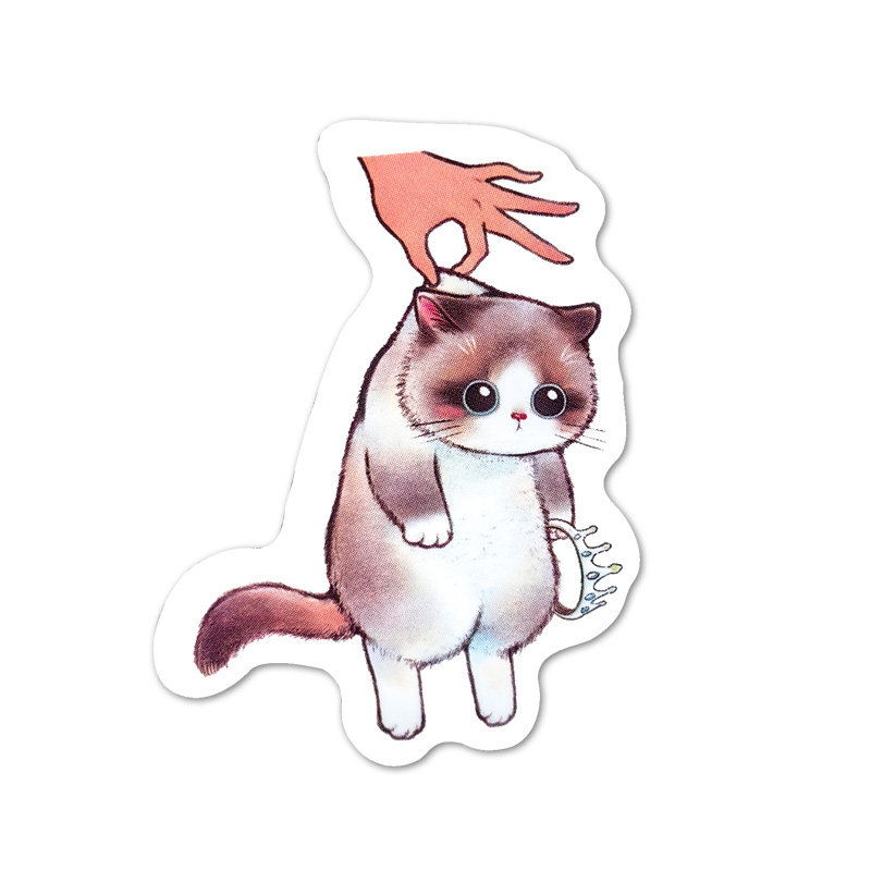 萌萌哒小猫咪贴纸水彩画手帐素材