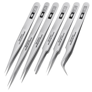 镊子进口日本犀牛不锈钢列子特尖头镊子工具手机维修加厚超硬摄子