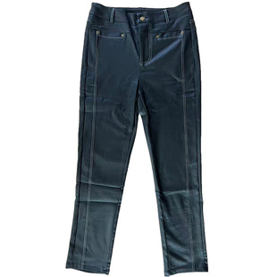 网红涂层裤子女秋冬加绒九分裤2025新款欧货爆款皮裤直筒烟管裤黑