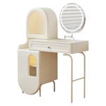 法式奶油风梳妆台收纳柜一体实木高级感主卧设计师新款化妆桌书桌