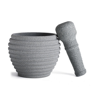 天然青石家用石臼蒜臼子捣蒜器捣药罐研磨器蒜石臼子剥蒜器压蒜器