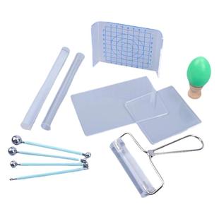 超轻粘土工具加厚压泥板丸棒亚克力板搓条手工diy球形工具4件套
