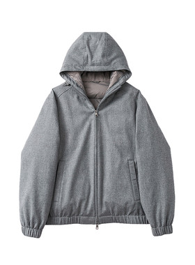 Aomitu科技羊毛短款连帽鹅绒服