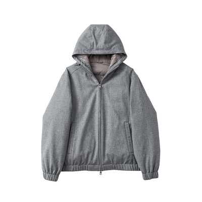 Aomitu科技羊毛短款连帽鹅绒服