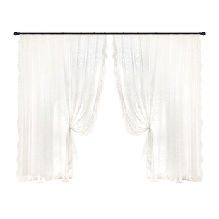 月枝影纱帘法式蕾丝镂空窗帘透光不透人阳台中古风客厅卧室高级感