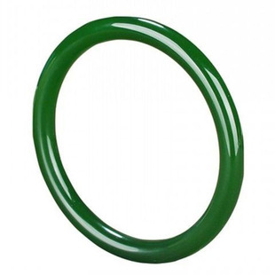 和田玉手镯女款圆条菠菜绿碧玉少女年轻款青海料晴水美人条玉镯子