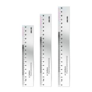 得力直尺小学生专用尺子透明多功能15cm带波浪线格尺学生文具高颜值软尺直边20平行30长尺迷你折叠尺测量工具