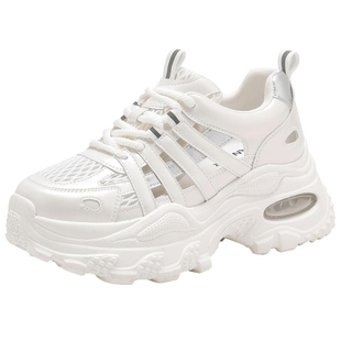 千百度老爹鞋女夏季新款镂空凉鞋厚底透气系带百搭休闲运动鞋潮流