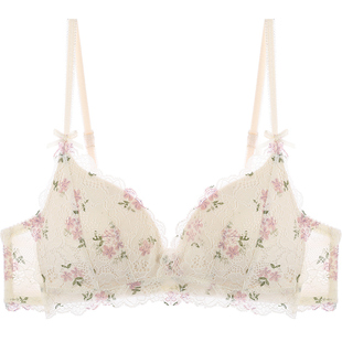 BOTHYOUNG法式内衣女小胸聚拢薄款文胸收副乳上托防下垂蕾丝胸罩