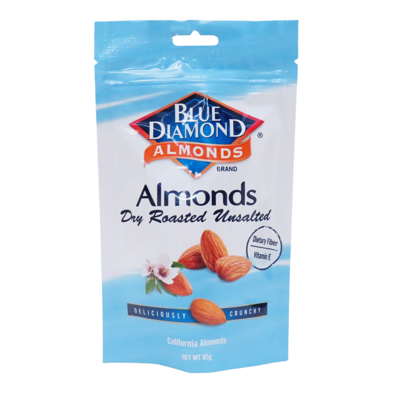 BLUE DIAMOND 无盐焗杏仁办公室零食即食坚果85g每日坚果蓝钻进口