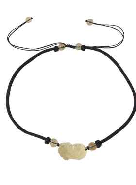 黄水晶貔貅项链小众招财吊坠