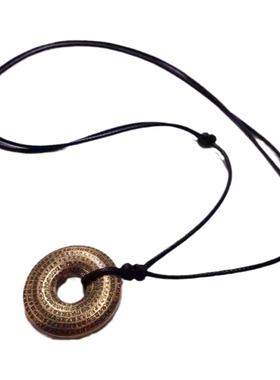 黄铜六字真言复古祥云纹符心经男女项链2026马本命年太岁平安挂件