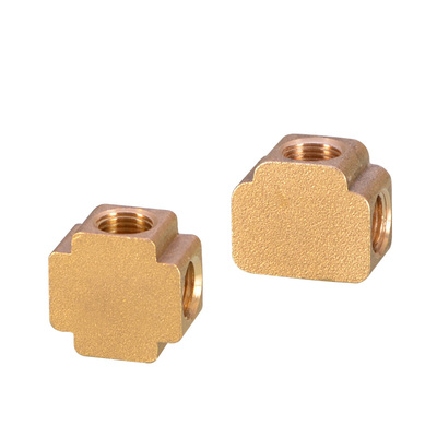 全铜T型三通十字四通气动接头