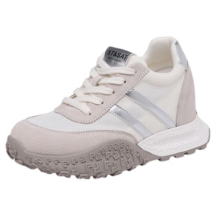 星期六2025夏季新品内增高德训鞋8CM网面透气轻便百搭防滑增高