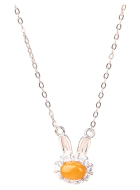 蜜蜡小兔子项链|小清新不撞款