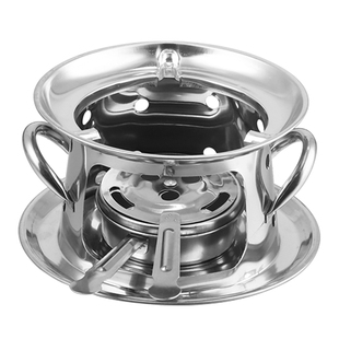 不锈钢酒精炉小火锅单人家用宿舍自助小型火锅炉商用双耳一人一锅