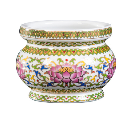 中成陶瓷佛前唐彩上供用品套装