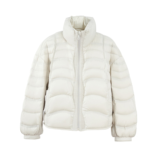 MY ALL休闲风常规款白鹅绒半高领拉链保暖90绒子含量羽绒服外套女