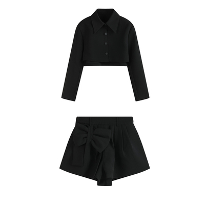 盘扣短款衬衫显腰半裙甜美装