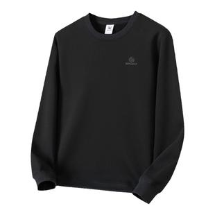 秋冬季卫衣男胖子圆领加厚加绒打底衫运动休闲潮流大码特大号上衣