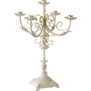 retrogallery欧式复古烛台摆件餐厅婚礼铁艺ins古典餐桌白色蜡台