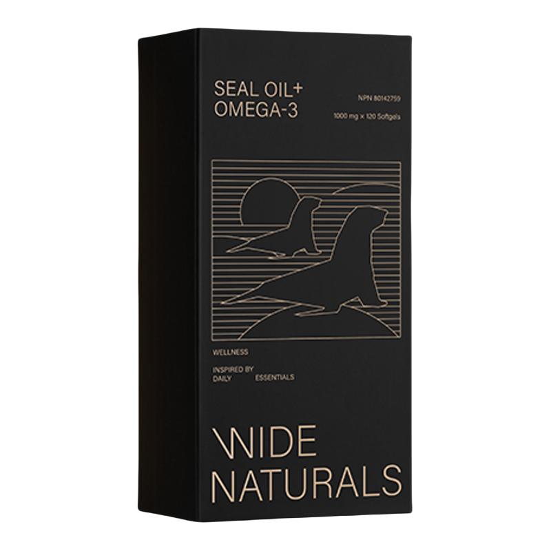 WIDE加拿大进口海豹油Omega-3呵护心脑血管1000mg*120粒小黑灌