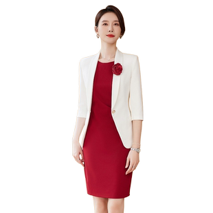 西装裙子两件套女秋季职业装女神范气质西服外套内搭连衣裙套装裙