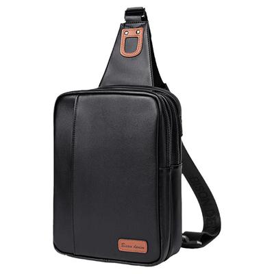 美洲野牛男胸包真皮高级感背包