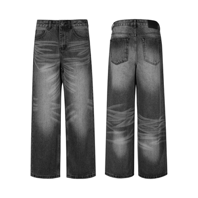 ALLFIT13oz赛络纺直筒黑灰牛仔