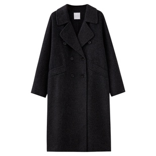 水云间静奢风羊毛大衣女双面毛呢外套超长过膝款双排扣2026春新款